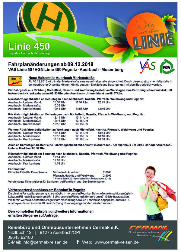 Fahrplan VGN Linie 450 ab 10.12.2018